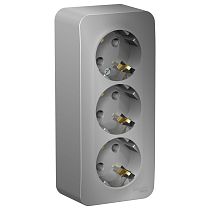 Blanca открытая установка с изолированной пластиной Алюминий Розетка 3 постовая с заземлением 16А Systeme Electric (Schneider Electric)