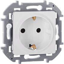 INSPIRIA Розетка 1-местная с заземлением с защитными шторками 16А белый