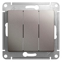 Glossa Платина Выключатель 3 клавишный , сх.3, 10AX Systeme Electric (Schneider Electric)