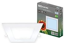 Светильник ультратонкий встраиваемый светодиодный "Даунлайт" квадрат СВО (белый) 12 Вт 4000К  TDM