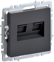 Розетка компьютерная двойная RJ45 BRITE кат.6 РК11-2-БрГ графит  IEK