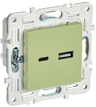 SKANDY Розетка USB A+C 3,1А SK-R14G мятный IEK SKANDY Розетка USB A+C 3,1А SK-R14G мятный IEK
