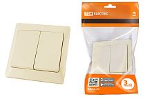 Выключатель 2 кл. 10А сл. кость "Ильмень"  TDM