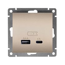 "Афина" Роз. USB Type-A + Type-C графит "Афина" Роз. USB Type-A + Type-C графит