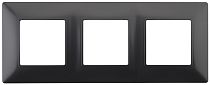 Рамка для выключателей и розеток тройная ЭРА Elegance 14-5003-05 пластик антрацит