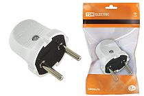 Вилка б/з белая 6А 250В  TDM