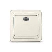 Выключатель одноклавишный с подсветкой Валери, скрытой установки, 10А, 220В, слоновая кость UNIVERSAL