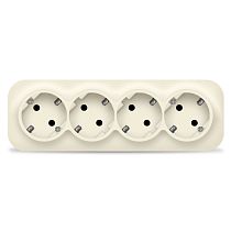 Розетка UNIVersal IONICH 1452 слоновая кость четырехместная с заземлением