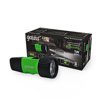Фонарь ручной Gauss модель GFL103 1W 40lm NI-MH 250mAh LED 1/12/72