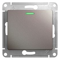Glossa Платина Переключатель 1 клавишный  с подсветкой  сх.6а,10AX Systeme Electric (Schneider Electric)
