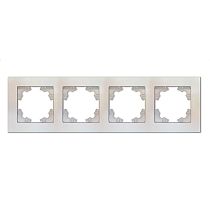 Рамка четырехместная горизонтальная UNIVERSAL серия "Афина" жемчуг (еврослот)