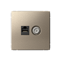 ArtGallery Шампань Розетка двойная ТВ + компьютерная RJ45, кат. 5Е Systeme Electric (Schneider Electric)