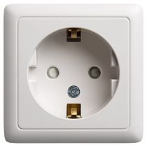 ХИТ открытая установка с изолированной пластиной Белый Розетка с заземлением со шторками, 16А Systeme Electric (Schneider Electric)