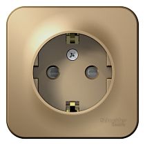 Blanca открытая установка без пластины Титан Розетка с заземлением со шторками, 16А Systeme Electric (Schneider Electric)