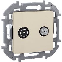INSPIRIA Розетка двойная TV+SAT тип звезда двухкабельная слоновая кость