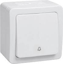 Выключатель кнопочный одноклавишный ОП Гермес Plus 10А IP54 ВСк20-1-0-ГПБ цвет клавиши: белый  IEK