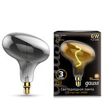 Лампа светодиодная Gauss Vintage Filament Flexible FD180 6Вт E27 Gray 2400K