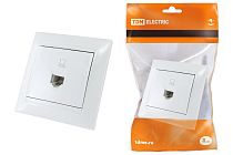 Розетка компьютерная RJ45  белая "Лама"  TDM