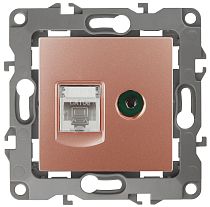 Розетка ЭРА 12 12-3110-14 медь комбинированная RJ45 телевизионная