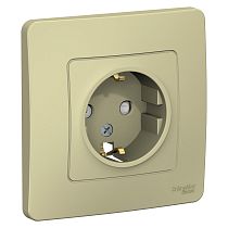 Blanca скрытая установка Бежевый Розетка с заземляющим контактом со шторками, 16А Systeme Electric (Schneider Electric)