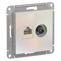 AtlasDesign Жемчуг Розетка TV+RJ45 категория 5E Systeme Electric (Schneider Electric)