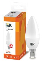 Лампа светодиодная C35 свеча 9Вт 230В 3000К E14  IEK