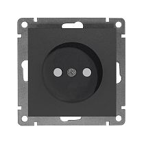Розетка одноместная UNIVERSAL серия "Афина" без заземления, с защитными шторками, скрытой установки, 16А, 220В, графит (еврослот)