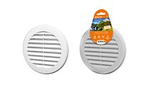 Решетка круглая с москитной сеткой, с фланцем d125, внеш. D161, бел.  TDM