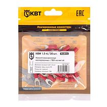 Наконечник кабельный вилочный изолированный НВИ 1.5–4 (30 шт) КВТ