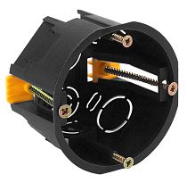 Коробка монтажная  IP20 ЭРА D68х45мм, для полых стен, саморезы, пластиковые лапки (чёрный)