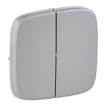 Панель лицевая для двухклавишного выключателя алюминий Valena ALLURE Legrand