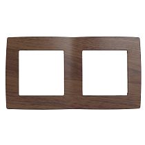 Рамка для выключателей и розеток двойная ЭРА 12 12-5002-09 пластик дуб