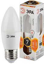 Лампа светодиодная ЭРА STD LED B35-7W-827-E27 свеча теплый белый свет