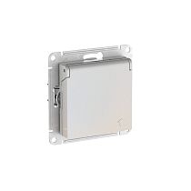 AtlasDesign Жемчуг Розетка с заземл. со шторк. с крышкой, 16А, IP20,мех., быстрозажим. клемм
