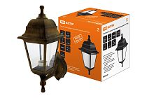 Светильник садово-парковый НБУ 04-60-001 четырехгранник, настенный, пластик, бронза  TDM