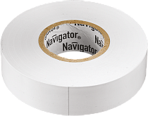Изолента ПВХ NIT-B15-10/WH белая рулон 10м Navigator
