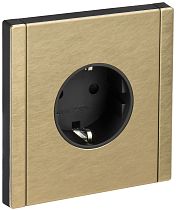 FORTE&PIANO Розетка 1-местная с заземлением с защитными шторками винтовое крепление 16А FP615M металл шампань IEK