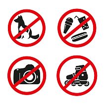 Наклейки запрещающие знаки «Набор наклеек 4 шт. мини- d 9 см» 200х200 мм REXANT