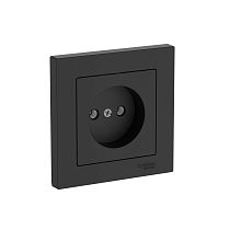 AtlasDesign Карбон Розетка без заземления, 16А, в сборе, быстрозажим. клемм