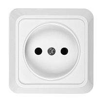 Розетка 2П открытой установки IP20 10А 250В (керамика) белая  "Альфа" General