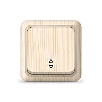 Выключатель проходной одноклавишный Олимп, открытой установки, 10А, 220В, сосна UNIVERSAL