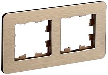 Рамка BRITE двухместная РУ-2-1-Бр металл шампань RE AL  IEK