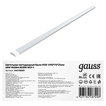 Светильник светодиодный Gauss IP20 1492х75х25мм 50Вт 4550Лм 6500K ВтLF-1 алюминий Светильник светодиодный Gauss IP20 1492х75х25мм 50Вт 4550Лм 6500K ВтLF-1 алюминий