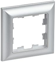 Рамка BRITE одноместная РУ-1-Бр алюминий/алюминий  IEK