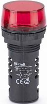 Лампа коммутаторная ADDS ?22 мм LED КРАСНЫЙ 220В AC/DC ЛK-22  DEKraft
