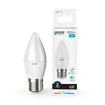 Лампа светодиодная Gauss Elementary Свеча 6Вт E27 450lm 4100K Лампа светодиодная Gauss Elementary Свеча 6Вт E27 450lm 4100K
