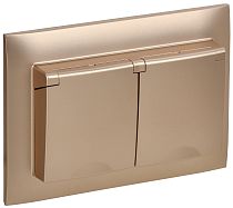 SKANDY Розетка 2-местная и крышкой 16А в сборе IP44 SK-R12Sa песочный IEK