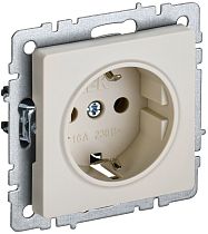 BRITE Розетка 1-местная с заземлением без защитных шторок 16А РС11-1-0-БрКр бежевый  IEK