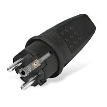 Вилка прямая с заземлением каучук 16А 250В IP44 UNIVERSAL