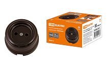 Розетка фарфоровая 2П 10А 250В коричневая «Болонь»  TDM